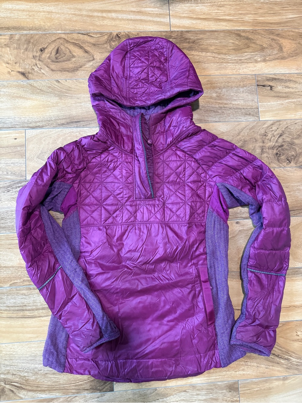 Ivivva Up to Snow Good Down Pullover Jacket Magenta Girls Size 12